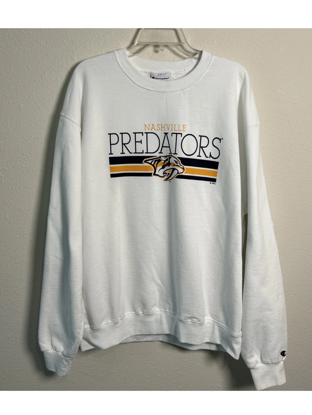 Nashville Predators Champion Crewneck Fleece White Sweatshirt Men’s XL NHL